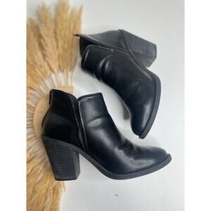 Joie Kayden Black Leather Ankle Boots Size 6.5  Heeled Booties